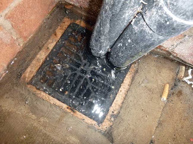 Blocked drains causes flooding