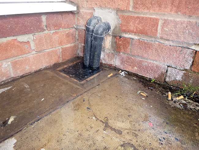Blocked drains causes flooding